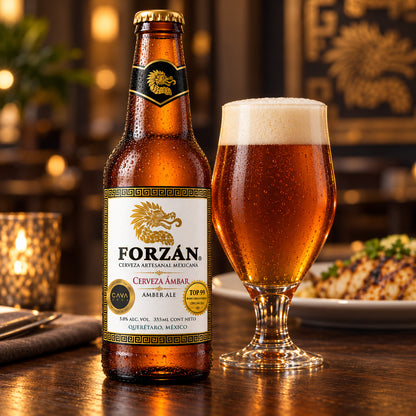 Cerveza Ámbar FORZÁN — Caja con 24 botellas
