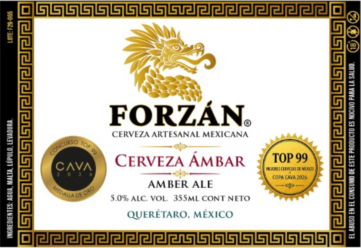 Cerveza Ámbar FORZÁN — Caja con 24 botellas