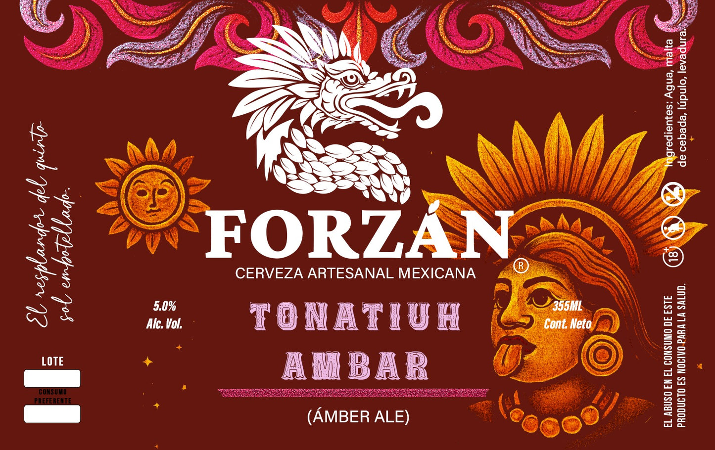 Cerveza estilo Amber Ale Clásica - Tonatiuh Ámbar