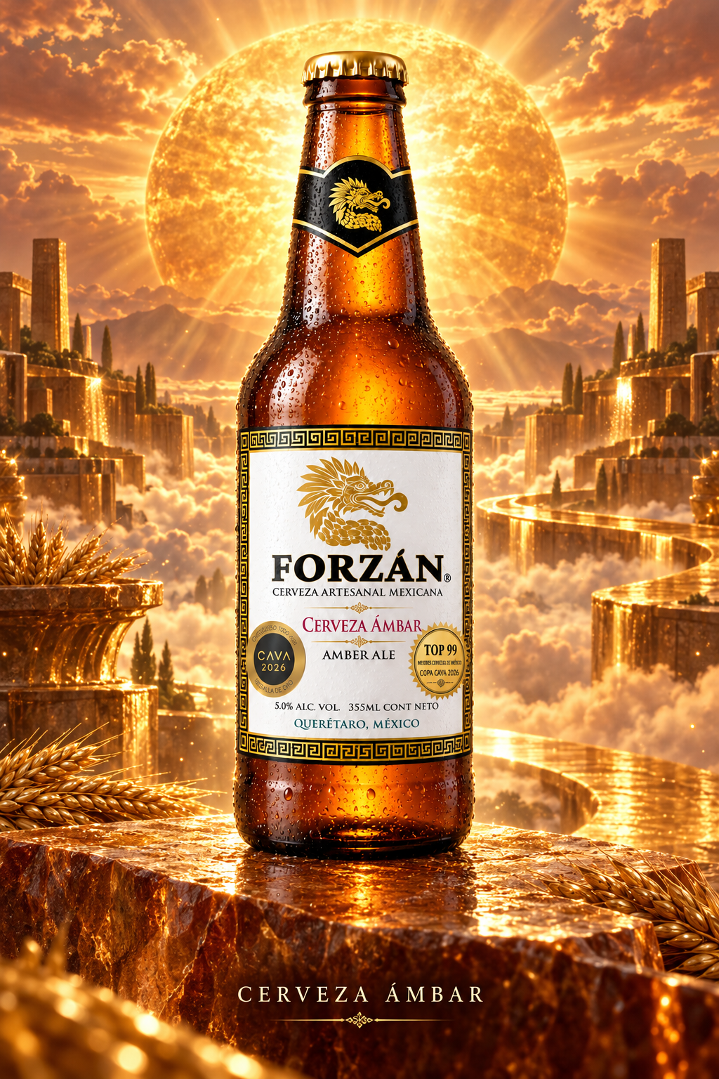 Cerveza Ámbar FORZÁN — Caja con 24 botellas